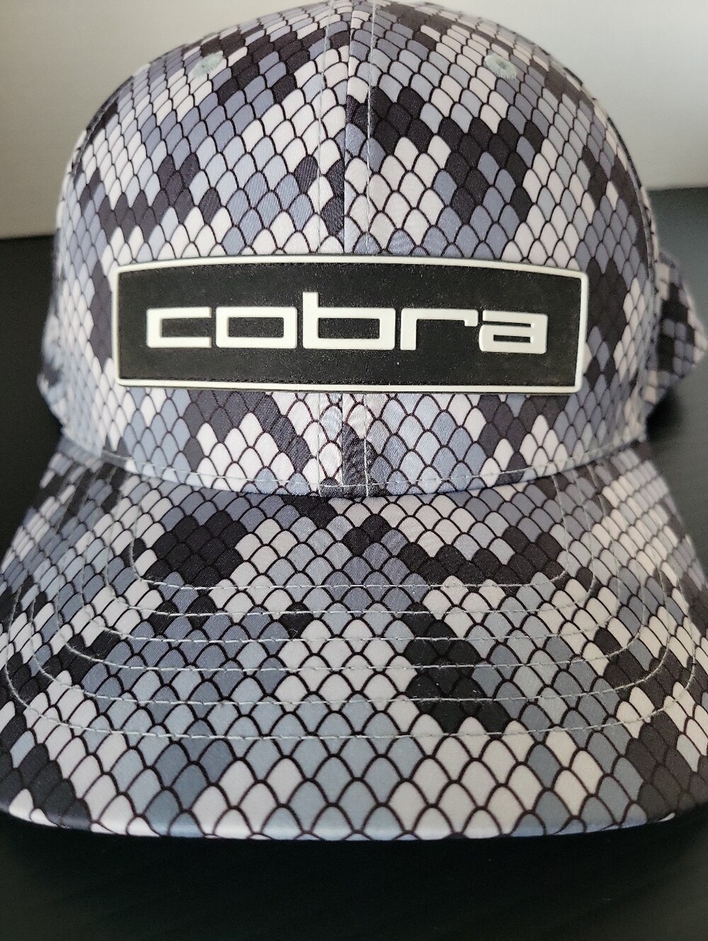 King Cobra Tour Tech Golf Hat (Cap) - Snakeskin Camo Grey & White Print